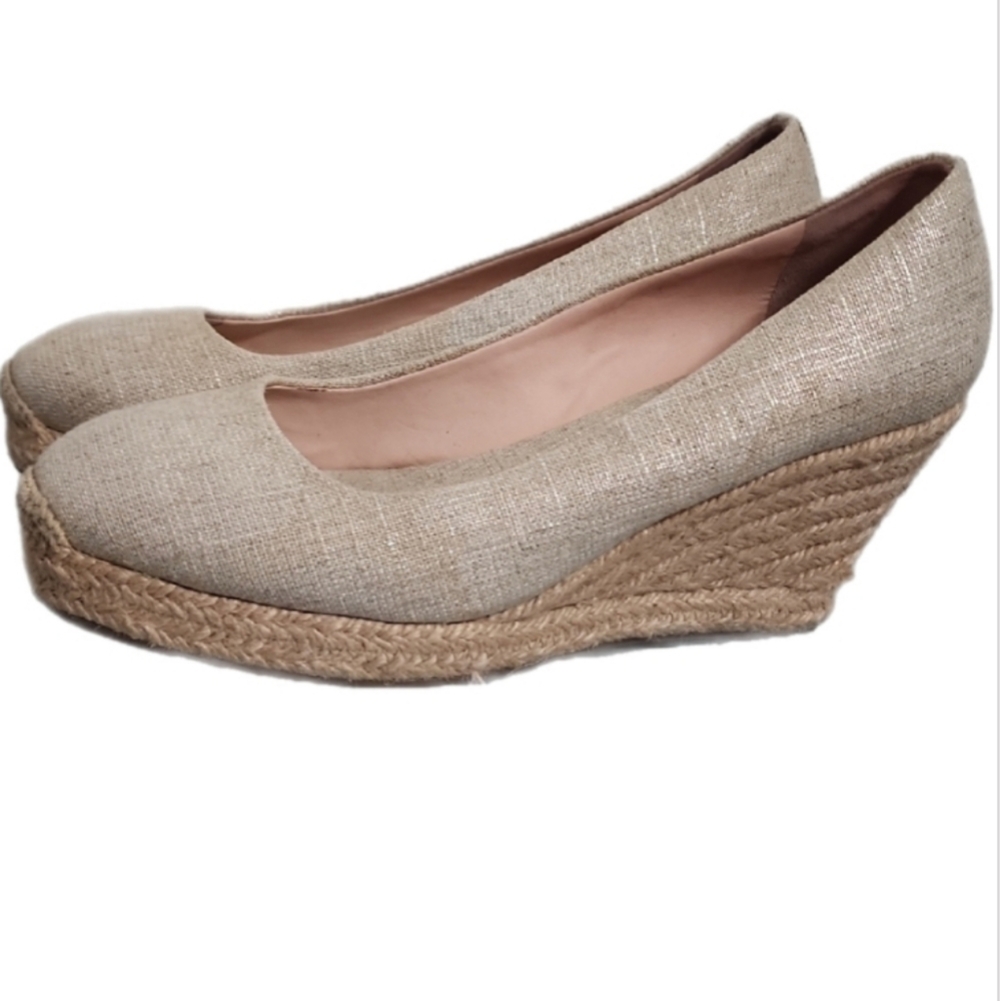 J.Crew Metallic Espadrille Wedges Seville Gold Neutral